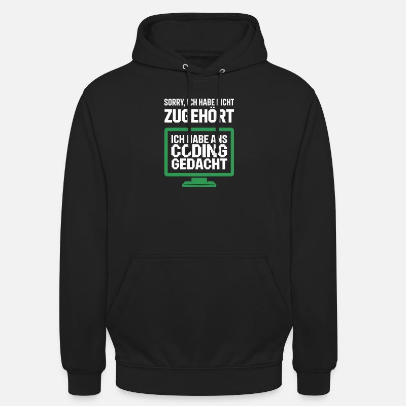 Coding Thought Screen Saying - Unisex Hoodie - black