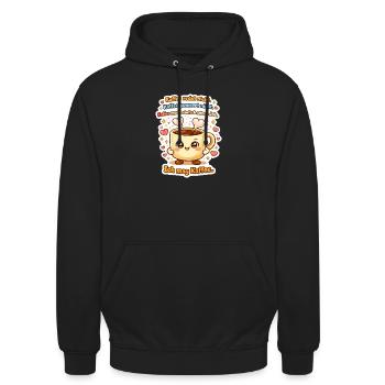 Ich Mag Kaffee Redet Nicht Becher - Unisex Hoodie - Schwarz - Vorne - Alina (178cm) & Michal (187cm)