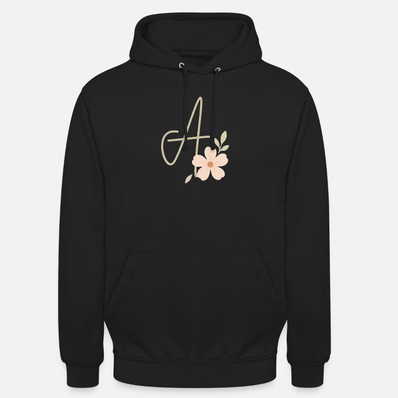 Monogramme A Floral - Sweat-shirt à capuche unisexe - noir