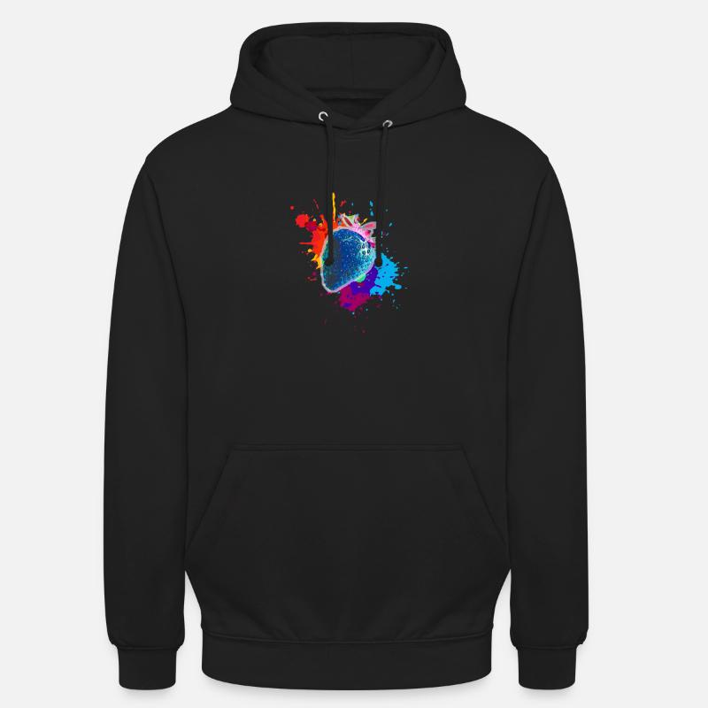 pop-art,erdbeere,farbklecks, splash - Unisex Hoodie - Schwarz