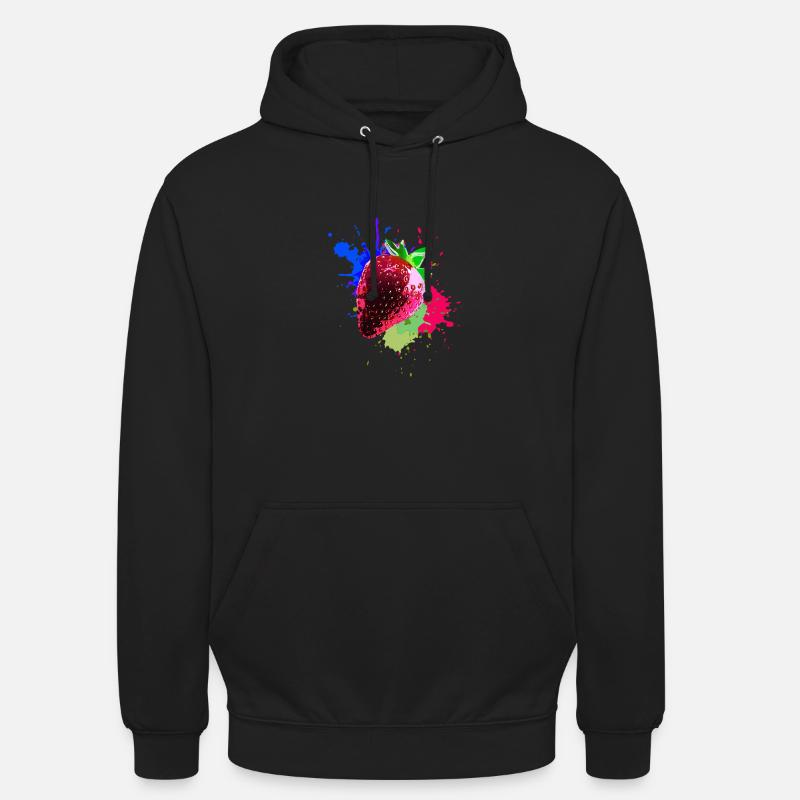 pop-art,erdbeere,farbklecks, splash - Unisex Hoodie - Schwarz