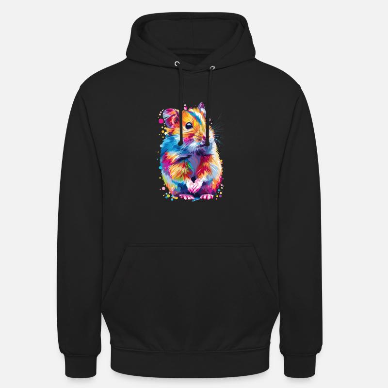 Niedlicher Hamster Regenbogenfarben - Unisex Hoodie - Schwarz
