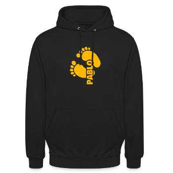 Footprint Baby Birth Pablo - Unisex Hoodie - black - Front - Alina (178cm) & Michal (187cm)