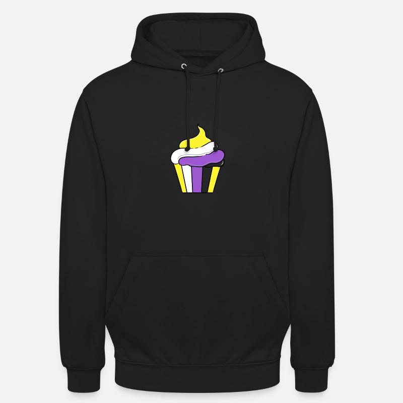 Nonbinary Cupcake Nonbinary Pride - Unisex Hoodie - black