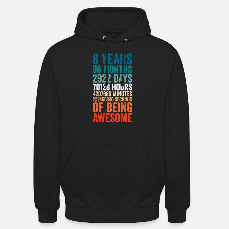 8th anniversary gift, 8th anniversary wedding gift - Unisex Hoodie - black