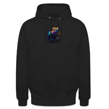 Widder Sternezeichen Aquarell Watercolor Boho - Unisex Hoodie - Schwarz - Vorne - Alina (178cm) & Michal (187cm)