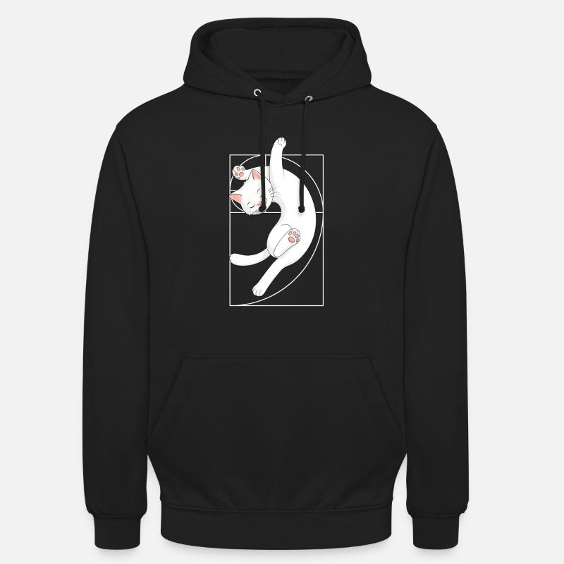 Fibonacci-Spirale Katze - Unisex Hoodie - Schwarz