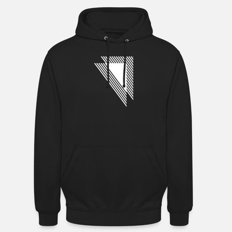 Triangles géométriques Grille monochrome diagonale - Sweat-shirt à capuche unisexe - noir