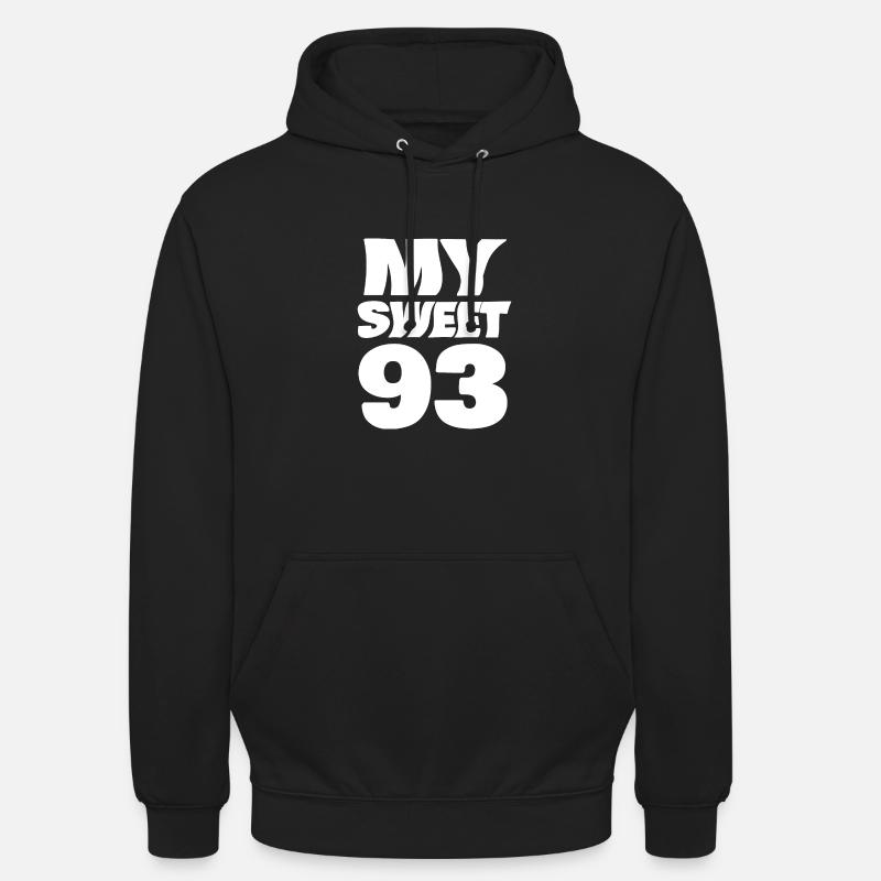 93 ans - Sweat-shirt à capuche unisexe - noir