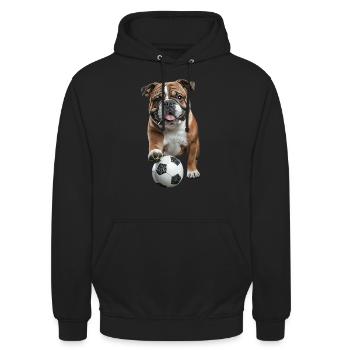 Bulldogge - Unisex Hoodie - Schwarz - Vorne - Alina (178cm) & Michal (187cm)