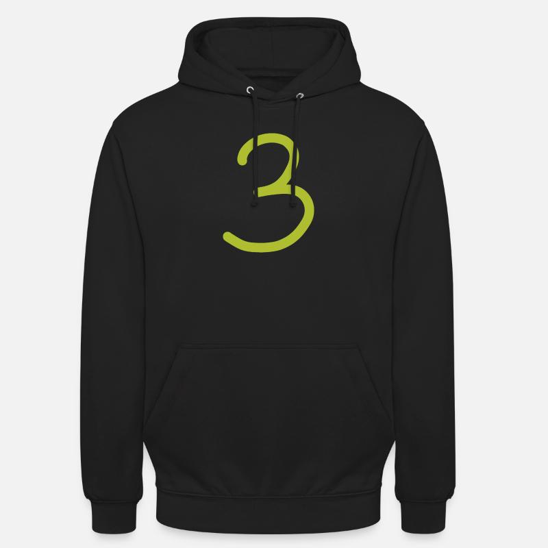 3 Numéro trois anniversaire vert - Sweat-shirt à capuche unisexe - noir