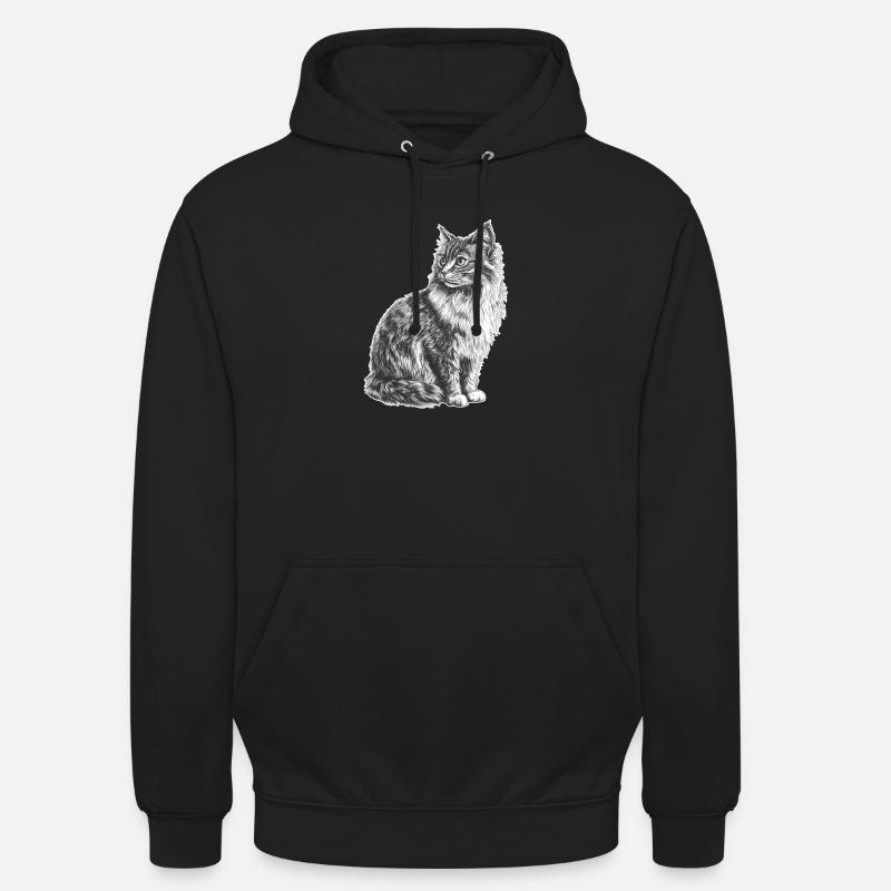 Chat - Sweat-shirt à capuche unisexe - noir