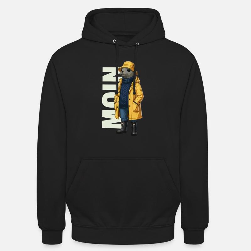 Seal Moin – Conception d’imperméable - Sweat-shirt à capuche unisexe - noir