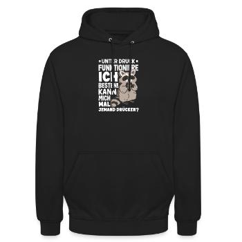 Unter Druck funktioniere ich am besten - Unisex Hoodie - Schwarz - Vorne - Alina (178cm) & Michal (187cm)