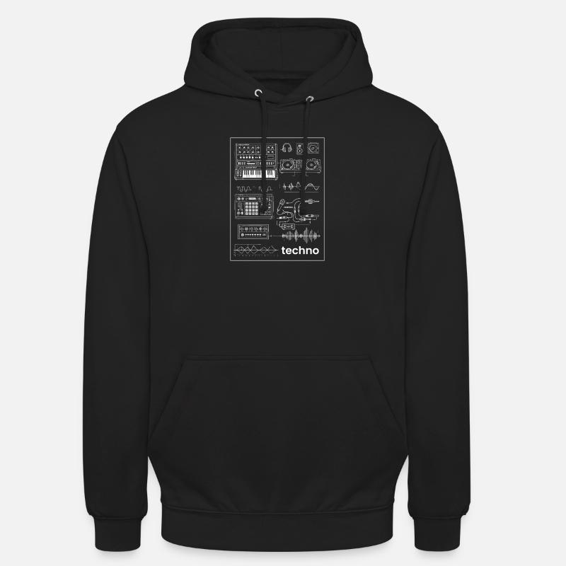 Synthèse en studio techno - Sweat-shirt à capuche unisexe - noir