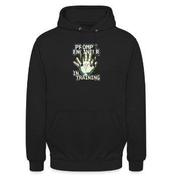 Prompt Engineer In Training - Unisex Hoodie - Schwarz - Vorne - Alina (178cm) & Michal (187cm)