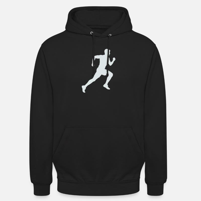 Sprint de silhouette en course - Sweat-shirt à capuche unisexe - noir
