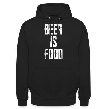 La bière, c’est de la nourriture - Sweat-shirt à capuche unisexe - noir - Devant - Alina (178cm) & Michal (187cm)