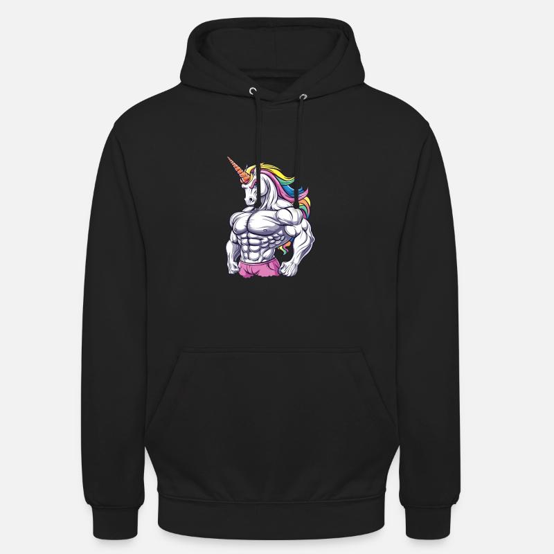 Gym Einhorn - Unisex Hoodie - Schwarz
