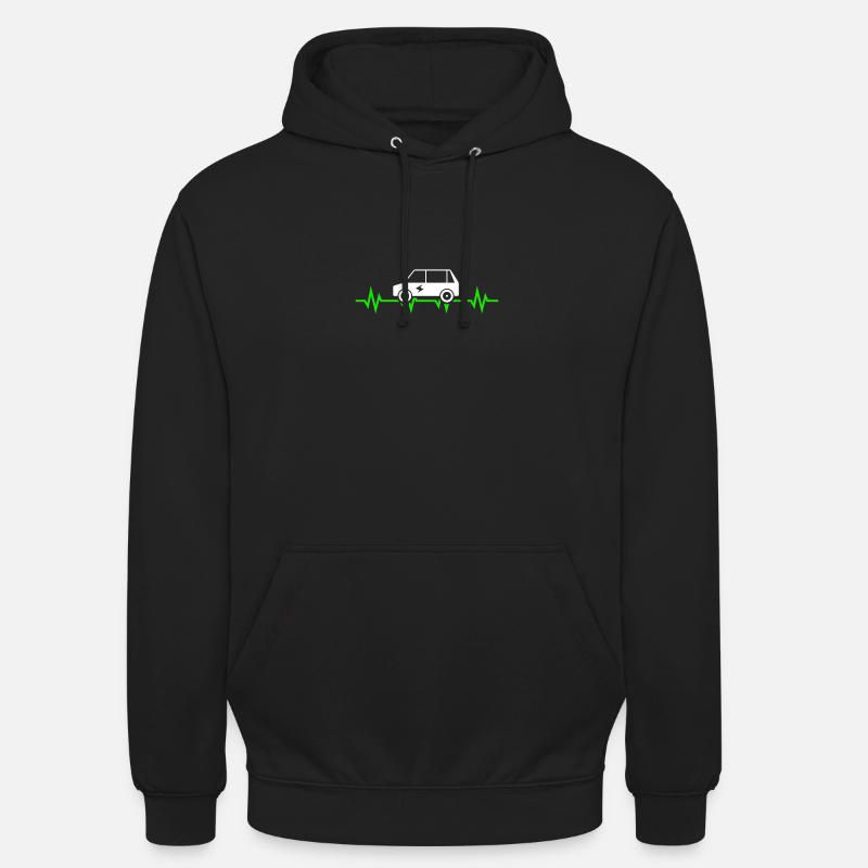 Fréquence cardiaque de voiture électrique - Sweat-shirt à capuche unisexe - noir