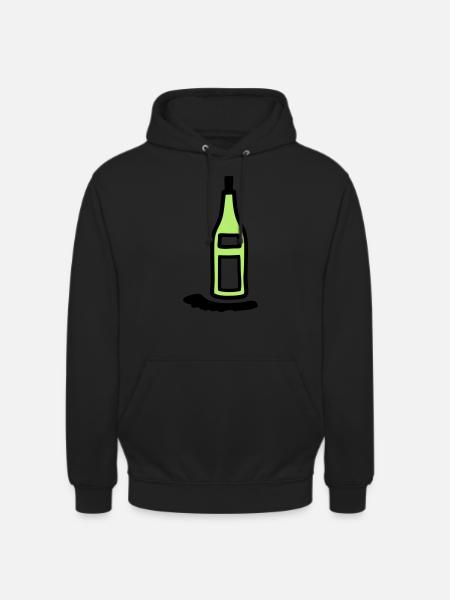 Flasche Weinflasche - V2 - Unisex Hoodie - Schwarz