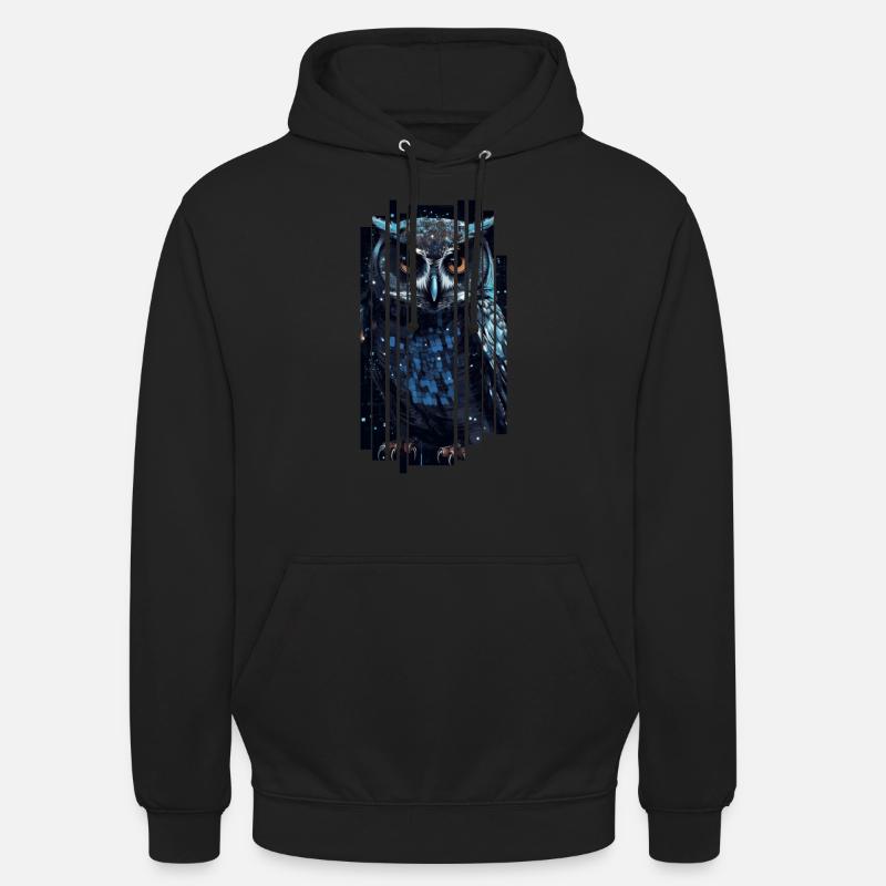 Doux cyber-hibou - Sweat-shirt à capuche unisexe - noir