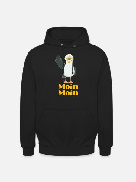 Moin Moin Möwen Kapitän - Unisex Hoodie - Schwarz