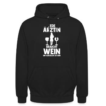 Mediziner Rettungssanitäter Notarzt Ärztin - Unisex Hoodie - Schwarz - Vorne - Alina (178cm) & Michal (187cm)