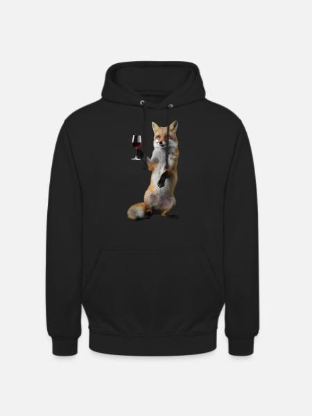Fuchs Wein - Unisex Hoodie - Schwarz
