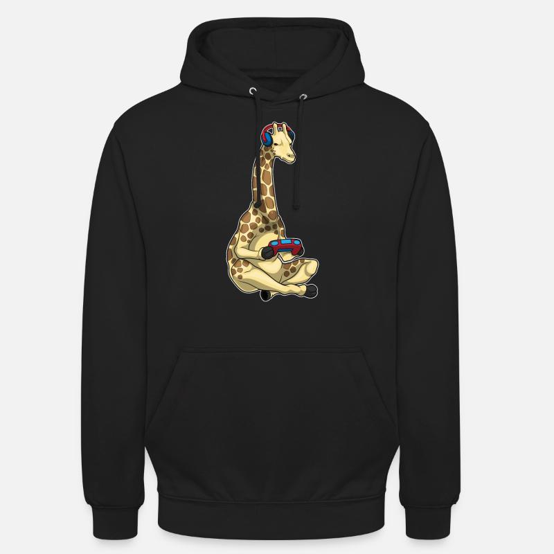 Giraffe Gamer Controller - Unisex Hoodie - Schwarz