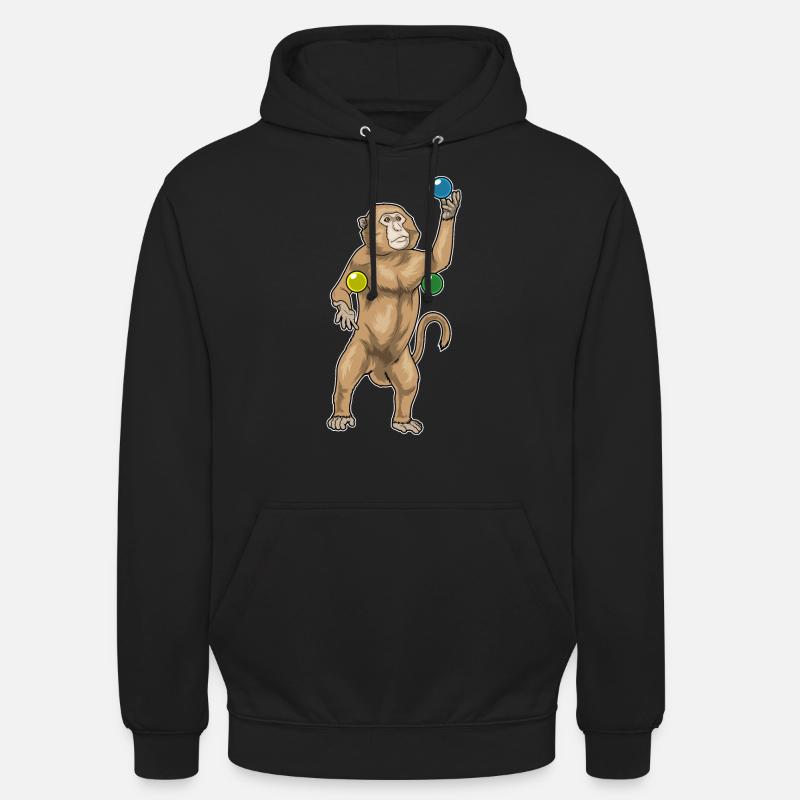 Monkey juggler juggling - Unisex Hoodie - black