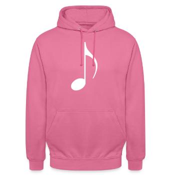note - Sweat-shirt à capuche unisexe - rose - Devant - Alina (178cm) & Michal (187cm)