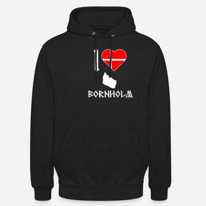 Bornholm Tanska - Hættetrøje unisex - sort