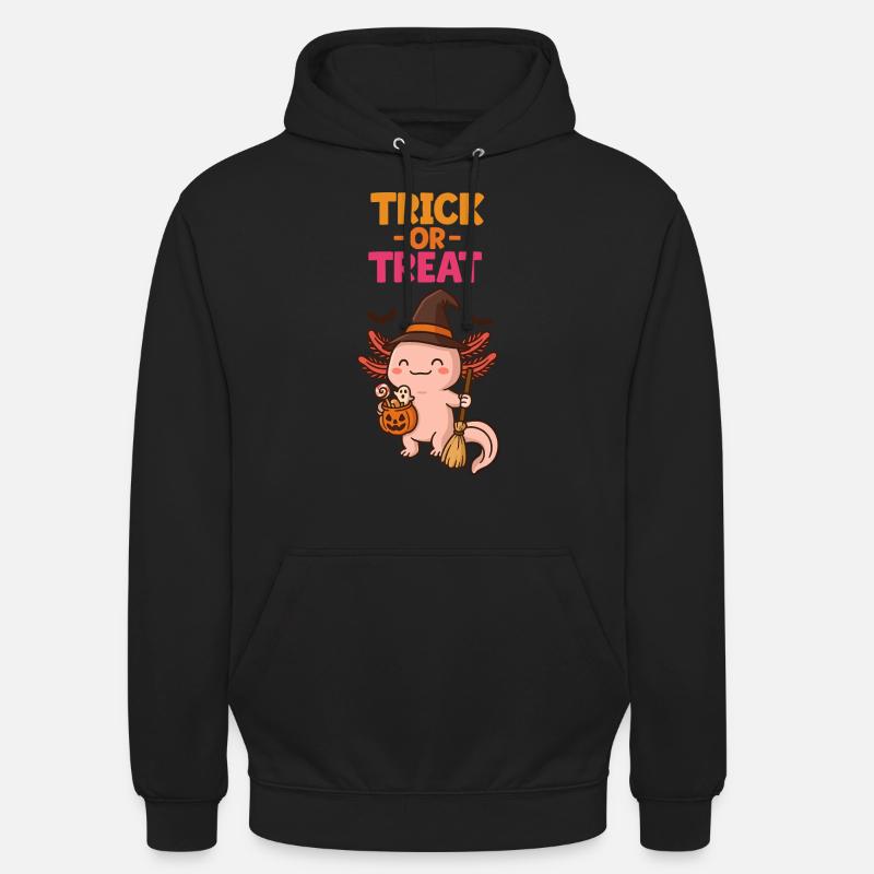 Axolotl Süßes oder Saures Halloween - Unisex Hoodie - Schwarz