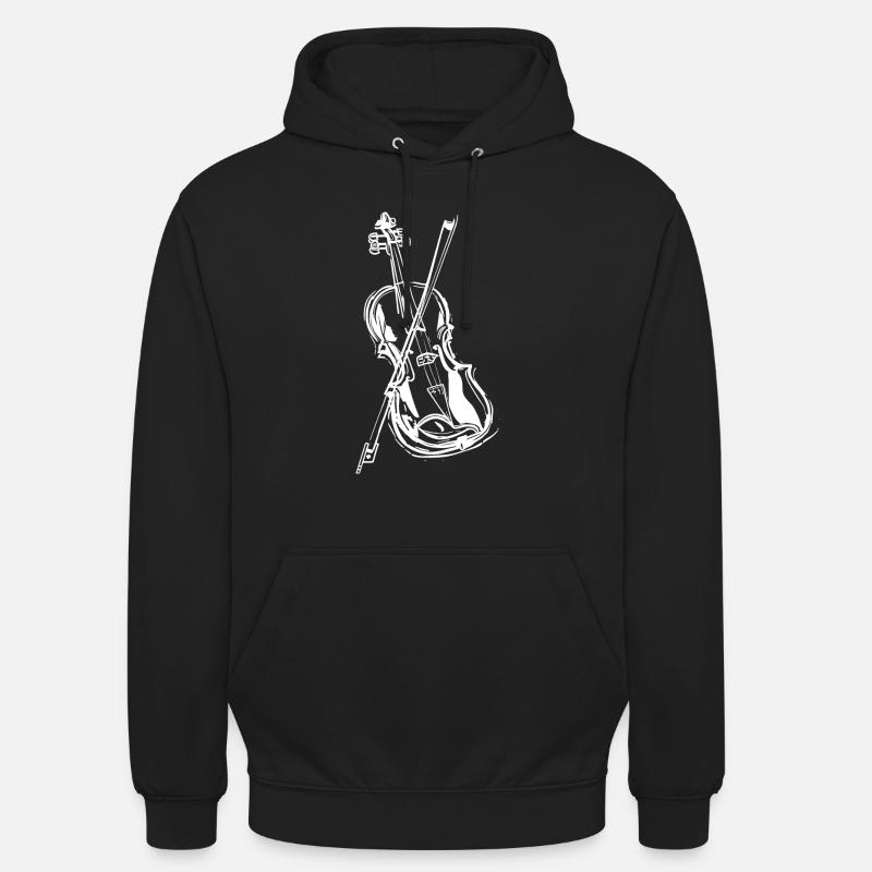 Dessin de violon - Sweat-shirt à capuche unisexe - noir