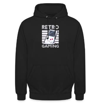 Rétro gaming 1 par Helfspawn - Sweat-shirt à capuche unisexe - noir - Devant - Alina (178cm) & Michal (187cm)