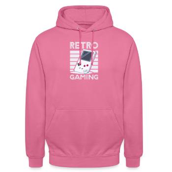 Rétro gaming 1 par Helfspawn - Sweat-shirt à capuche unisexe - rose - Devant - Alina (178cm) & Michal (187cm)