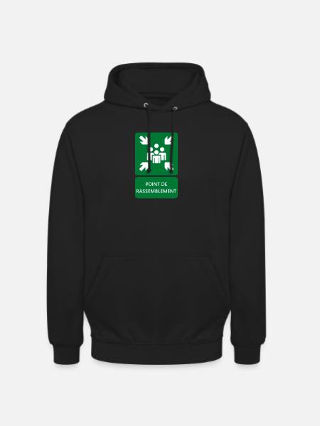 assembly point sign, signage - Unisex Hoodie - black