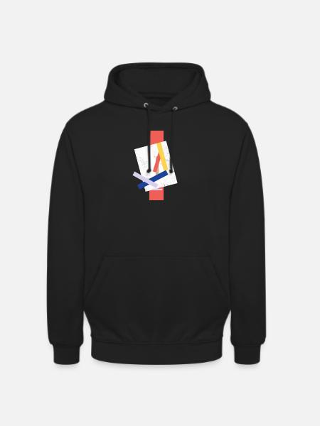 Abstrakte Farbblock Muster verzerrtes Gesicht - Unisex Hoodie - Schwarz