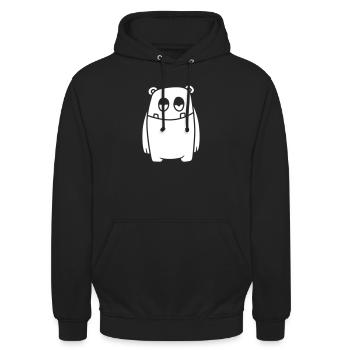 Monster Fröhlich – Lustiges Kawaii Comic Design - Unisex Hoodie - Schwarz - Vorne - Alina (178cm) & Michal (187cm)