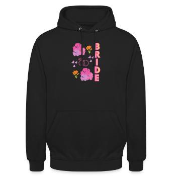 Bride Floral, Romantic for Bride and Wedding - Unisex Hoodie - black - Front - Alina (178cm) & Michal (187cm)