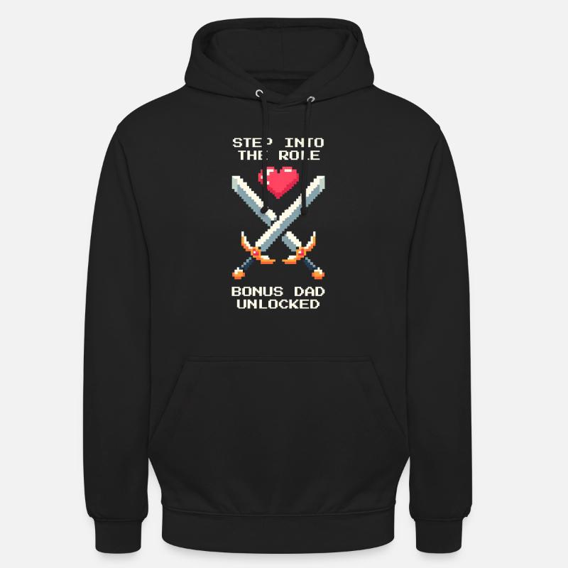 Bonus-Papa freigeschaltet | Stiefvater Patchwork - Unisex Hoodie - Schwarz