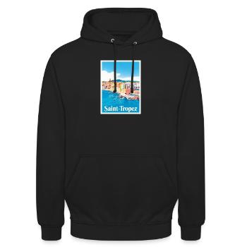 Saint-Tropez Côte d'Azur - Unisex Hoodie - Schwarz - Vorne - Alina (178cm) & Michal (187cm)