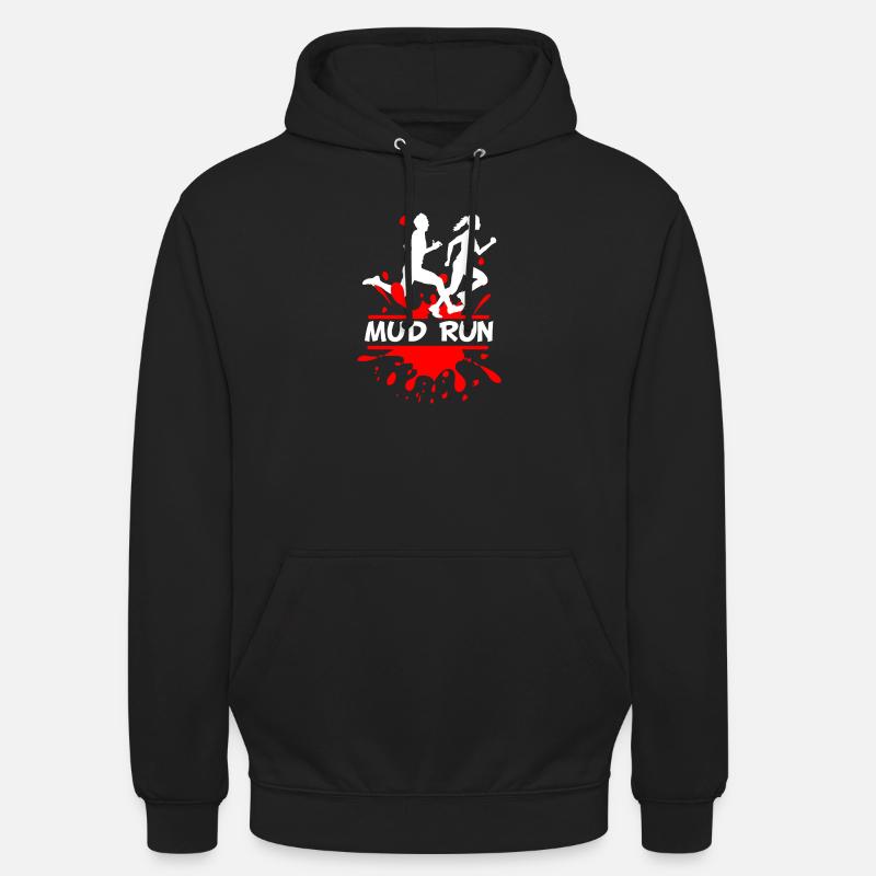 Mud Run Duo – Splash Runner Design - Unisex Hoodie - Schwarz