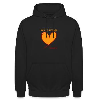 Unique et aimé - Sweat-shirt à capuche unisexe - noir - Devant - Alina (178cm) & Michal (187cm)