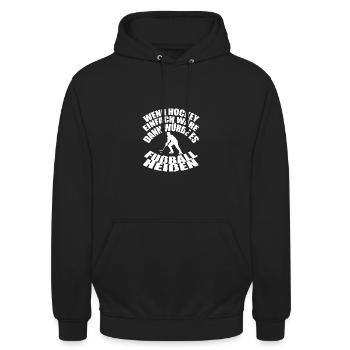 Wenn Hockey einfach wäre, würde es Fußball heißen - Unisex Hoodie - Schwarz - Vorne - Alina (178cm) & Michal (187cm)