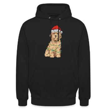 Goldendoodle Hund Weihnachten Geschenk - Unisex Hoodie - Schwarz - Vorne - Alina (178cm) & Michal (187cm)