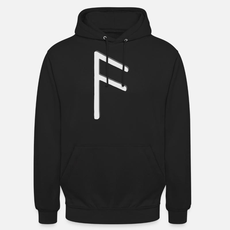 Futhark Alphabet runique Ansuz - Sweat-shirt à capuche unisexe - noir
