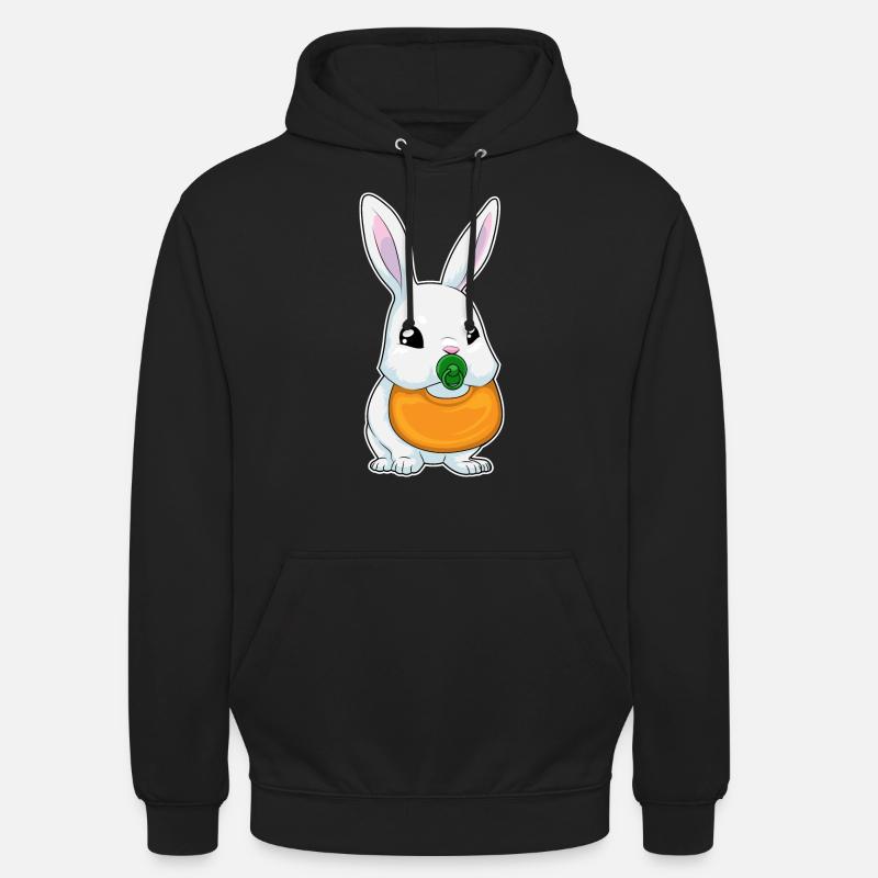 Bunny bib pacifier - Unisex Hoodie - black
