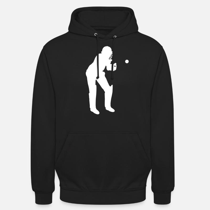Receveur de cricket en action - Sweat-shirt à capuche unisexe - noir